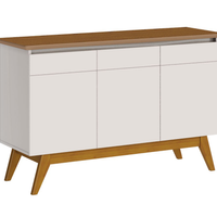 Buffet Classic 3 Portas Off White com Freijó - Imcal Móveis