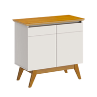 Buffet Classic 2 Portas Off White com Nature - Imcal Móveis