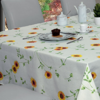 Toalha de Mesa Retangular 8 Lugares Impermeável Girassol