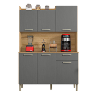 Kit de Cozinha 1 Gaveta e 6 Portas Dora Freijó Gris