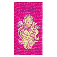 Toalha de Banho Infantil Aveludada Barbie Reino de Penteados Mágicos