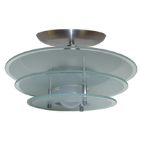 Lustre Luminária Plafon Redondo com 03 Vidros na cor Branco (Fosco) Ideal para Sala, Quarto, Cozinha, Banheiro - 30cm