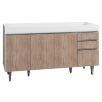 Balcão Gabinete para pia sem Tampo 150cm Marrocos Branco/Castanho - Lumil
