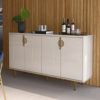 Buffet Siena Suporte P/ Decoração 4 Portas C/ Prateleira Divisória - Off White