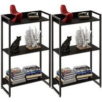 Kit 2 Estantes Multiuso Escritório Industrial 3 Prateleiras Areta 104x60cm C01 Onix - Lyam Decor