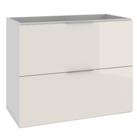 Armário Balcão Gabinete Para Banheiro 80cm Com 03 Gavetas Pietra B06 Branco Brilho - Lyam Decor