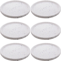 Kit 6 Bandejas 30cm Mármore Terrazzo Redondas Lyor Decorar Servir Restaurante