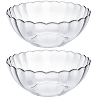 Conjunto 2 Tigelas Saladeiras Redondas 3 Litros Bowls De Vidro Bella Marinex