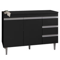 Balcao Para Pia 116 cm 2 Portas Andreia Preto REAJL