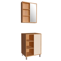 Gabinete 1 Porta Correr 60 cm Espelheira CJ7250 Mell Arenas FAEM
