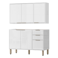 Armario E Balcao Pia 120 cm GLOR ABGL24 Branco Neve MXM