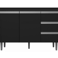 Balcao Para Pia 120 Cm 02 Portas Andreia Preto REAJL Moveis
