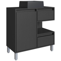 Gabinete Suspenso 80 cm Cuba Preta BL2001 Grafite FAEM