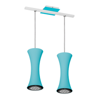 Lustre Pendente Design 7922 2 Lâmpadas Gu10 Azul