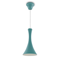 Lustre Pendente 258 1 Lâmpada Soquete E27 C/ Azul