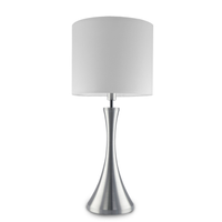 Abajur de Mesa 158 Escovada Cúpula Branca 1 Lâmp. Bivolt