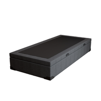 Base para Cama Box Solteiro Martin Premium com Baú Linho (47x88x188 cm) Grafite