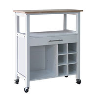 Carrinho Auxiliar para Cozinha Louis 1 GVT Branco e Natural