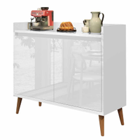 Buffet Aparador Retrô Delux 2 Portas Branco Gloss - MoveisAqui