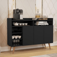 Buffet Aparador 3 Portas Nichos Retro Elba Black