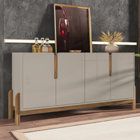 Buffet 4 Portas c/ Prateleiras Luna 1,70 Off-White/Cedro