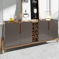 Buffet 4 Portas c/ Prateleiras Luna 1,90 Cinza Perola/Cedro