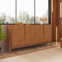 Buffet Lizz 170cm 4 Portas c/ 6 Espaços Internos Cedro