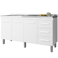 Balcao Sem Tampo Para Pia 160cm 9140 Branco Mobbs