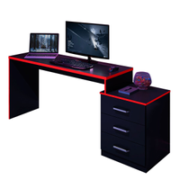 Mesa Gamer com Regulagem de Altura e Gaveteiro DRX-5000 Preto/Vermelho