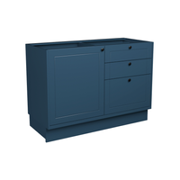 Balcão de Cozinha sem Tampo Évora 1 Porta 3 Gavetas Azul Orion