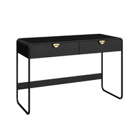 Escrivaninha Luna 2 Gavetas Preto e Dourado