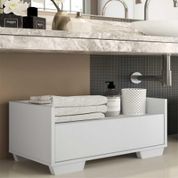 Gabinete Balcão Banheiro 80 cm c/ Pés Quadrados Multimóveis Branco