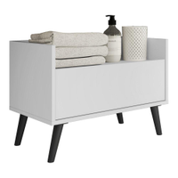 Gabinete Armário Banheiro 60cm Retrô Multimóveis V3624 Branco/Preto