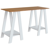 Escrivaninha Mesa Escritorio Cavalete 2 Prateleiras Mell Branco B61 NOVAM