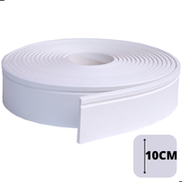 Rodapé Autocolante Flexível - Boiserie Roda Meio Moldura Eva - 10cm 12 Metros
