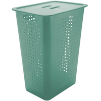 Cesto Para Roupas Organizador Lavanderia 47 Litros Plástico Verde Menta