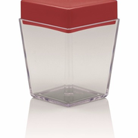 Porta Algodão Cotonete Quadrado Multi-uso Vermelho Banheiro
