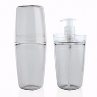 Conjunto Para Banheiro Transparente 2 Peças Escova Sabão