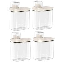 4 Dispensers para Produtos de Limpeza Amaciante e Sabão Líquido 1,5L Flow Bege Ou