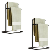 Kit 2 Porta Toalhas de Rosto Eleganza Metal Preto - Pallazio