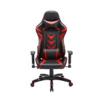 Cadeira Gamer Pelegrin em Couro PU Reclinável PEL-3003 Preta e Vermelha