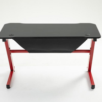 Mesa Gamer Pelegrin PEL-003P Preta e Vermelha Metal e MDF