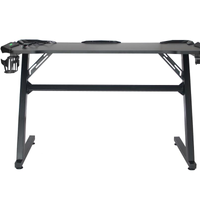 Mesa Gamer LED Pelegrin PEL-004P Preta Metal e MDF