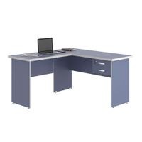 Escrivaninha em L com 02 Gavetas Chair Azul