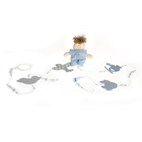 Pingente De Cortina Menino Azul Quarto Bebê Infantil Menino (Par)