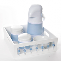 Kit Higiene Com Porcelanas E Capa Pedra Azul Quarto Bebê