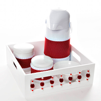 Kit Higiene Com Porcelanas E Capa Pedra Vermelha Quarto Bebê