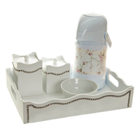 Kit Higiene Com Capa Fantasia Strass Quarto Bebê Menina Menino