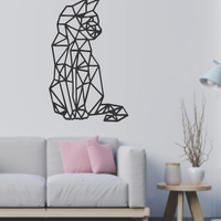 Decoração de Parede em Mdf - Gato Geométrico