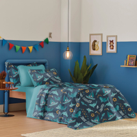 Jogo de Cama Casal Atlantix 4 Pçs 138x188x30 100% Algodão Shark